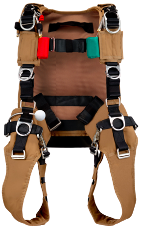 Personnel parachute harness, container and supporting components