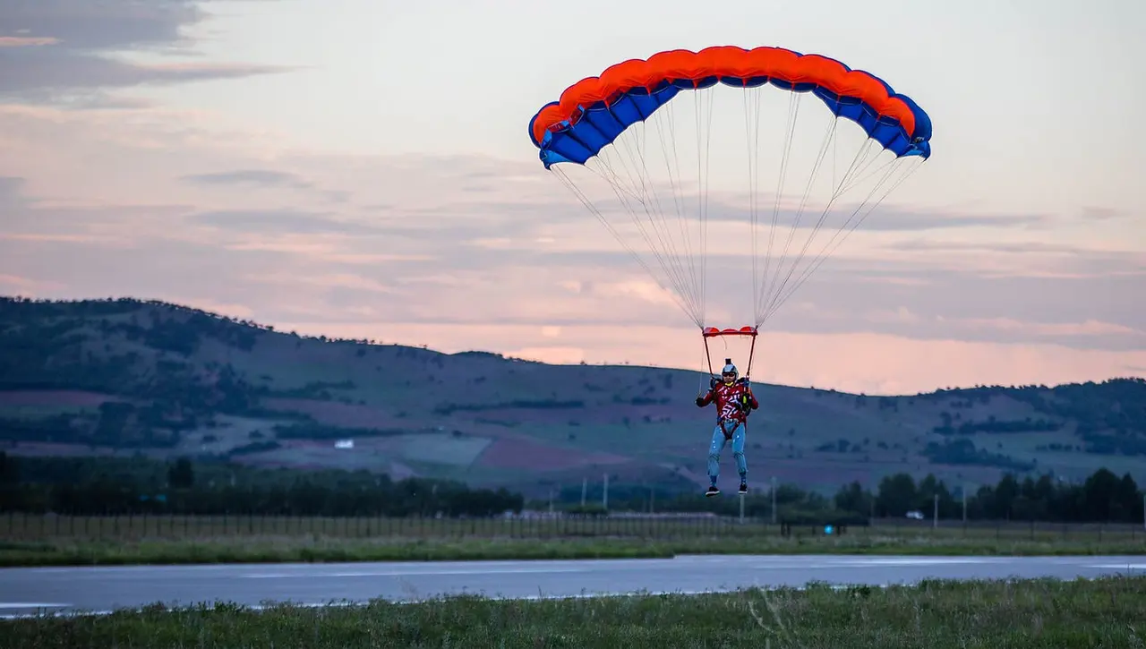 WHA Mistral wingsuit main canopy approaching the landing area